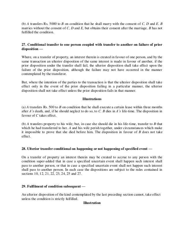 Transfer Of Property Act 1882 Bare Act Pdf